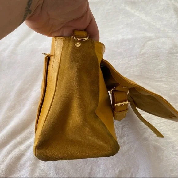 Tory Burch 797 Suede & Leather Satchel Bag - Picture 10 of 15